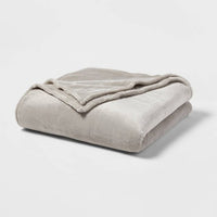King Microplush Bed Blanket Gray - Threshold