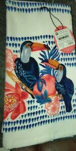2pk Toucan Striped Hand Towel Set Blue/White - Opalhousea