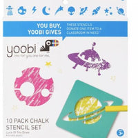Sidewalk Chalk 10-Piece Stencil Set Space Theme Yoobi