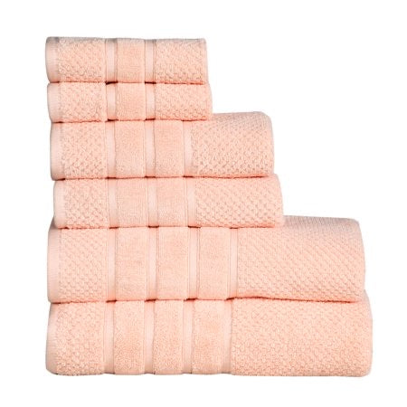 Luxury 100% Cotton 6-Piece Towel Set, 650 GSM Hotel Collection, Super Soft and H