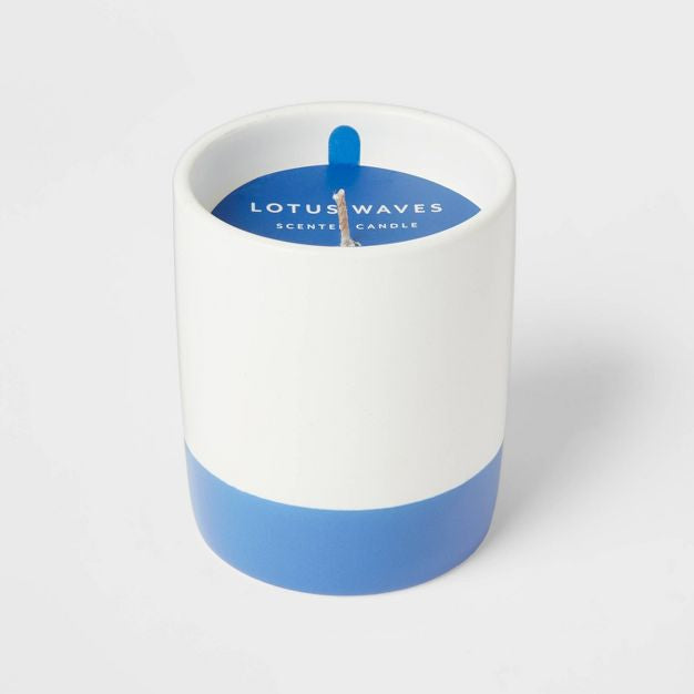 7oz Glass Jar Lotus Waves Candle - Room Essentialsa