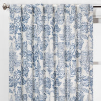 84"x54" Charade Floral Light Filtering Curtain Panel Blue - Threshold
