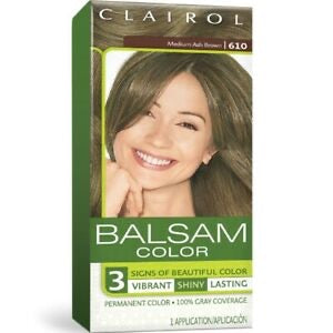 Clairol 610 Medium Ash Brown Balsam Permanent Hair Colors 100% Gray Coverage