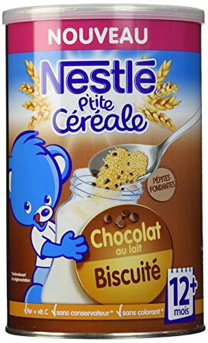 Nestlé Bébé P'tite Céréale Chocolat au Lait Biscuité dès 12 mois 400g - Lot de DCL: JUIN/21