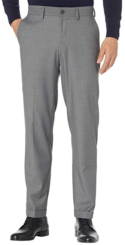Kenneth Cole Reaction Slim Fit Stretch Textured Grid Drawstring Waist Dress Pants
