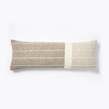 Oversize Woven Wool Cotton Lumbar Throw Pillow Brown/Cream - Thresholddesigned with Studio McGee