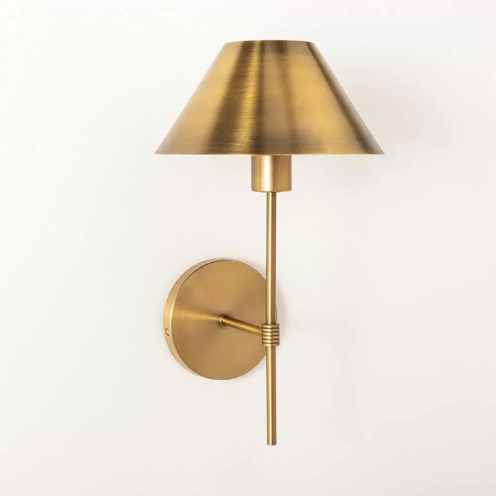 Metal Sconce Wall Light (Includes LED Light Bulb) Brass - Threshold designed wit