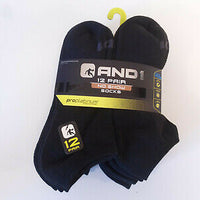 AND1 Black 12 Pair ProPlatinum No Show Socks Arch Compression Proplatinum