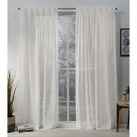 
              Set of 2 Belgian Sheer Hidden Tab Top Curtain Panel Ivory - Exclusive Home (Two Panel) 127cm x 160cm
            