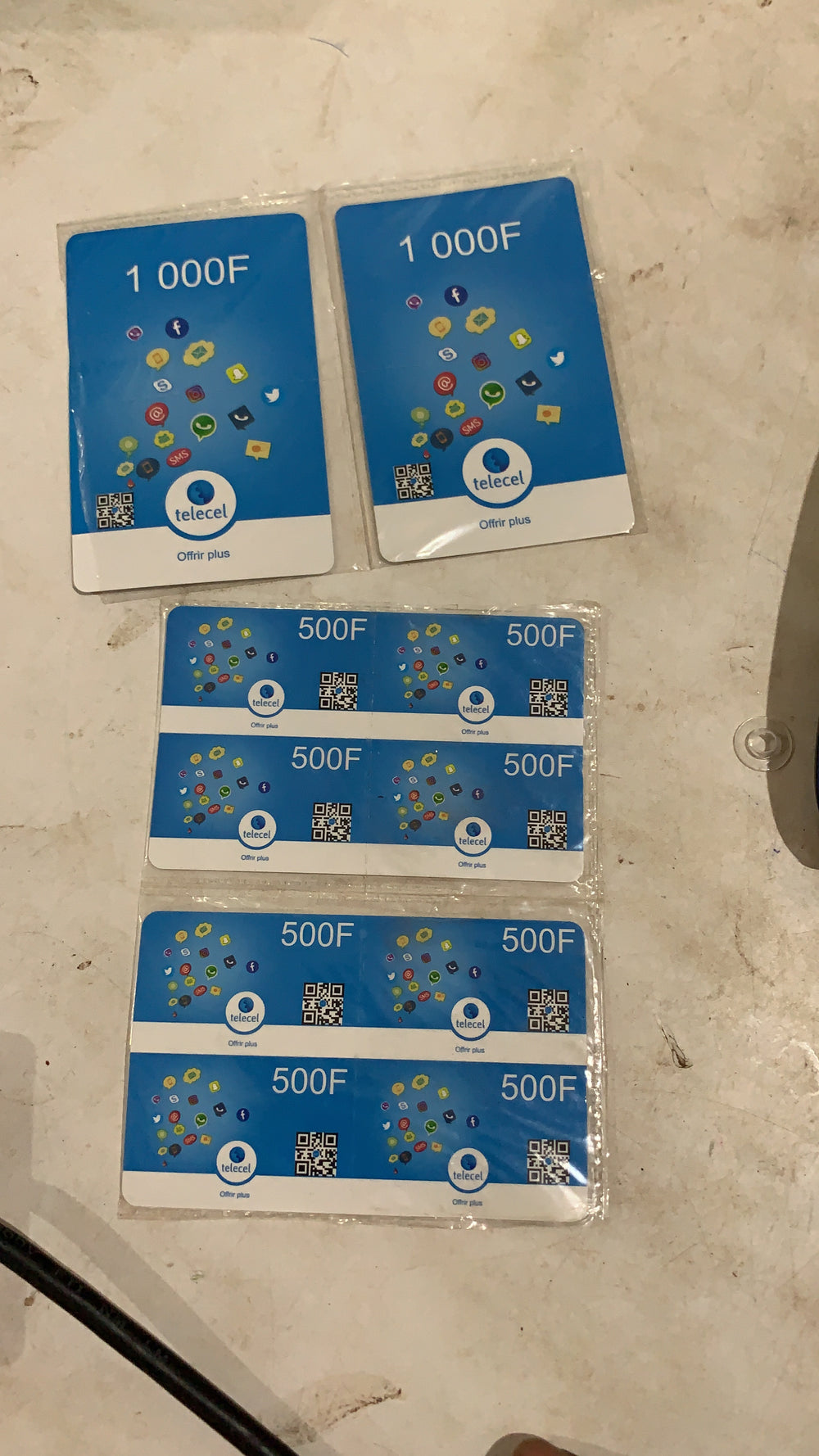 Carte Telecel 1,000 Fcfa 2,000 Fcfa 500 Fcfa