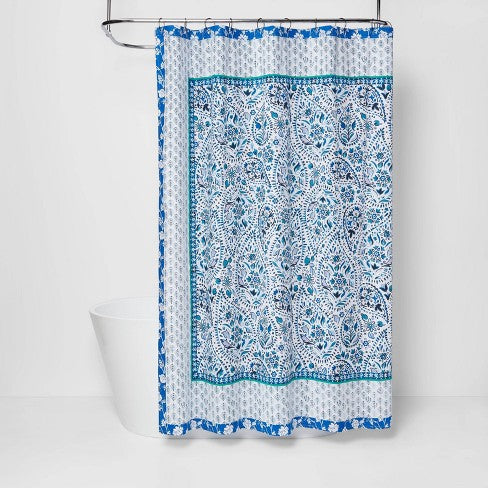 Bandana Print Shower Curtain Blue - Opalhouse ™ ( 182.8 cm x 182.8cm )