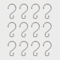 
              S Hook Without Roller Ball Shower Curtain Rings Brushed Nickel - Made By Design™
            