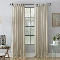 95"X52" Washed Cotton Twist Tab Light Filtering Curtain Panel Oat - Archaeo