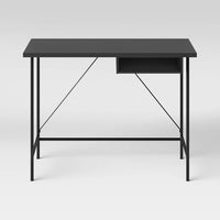 Wood and Metal Writing Desk with Storage Espresso - Room Essentials