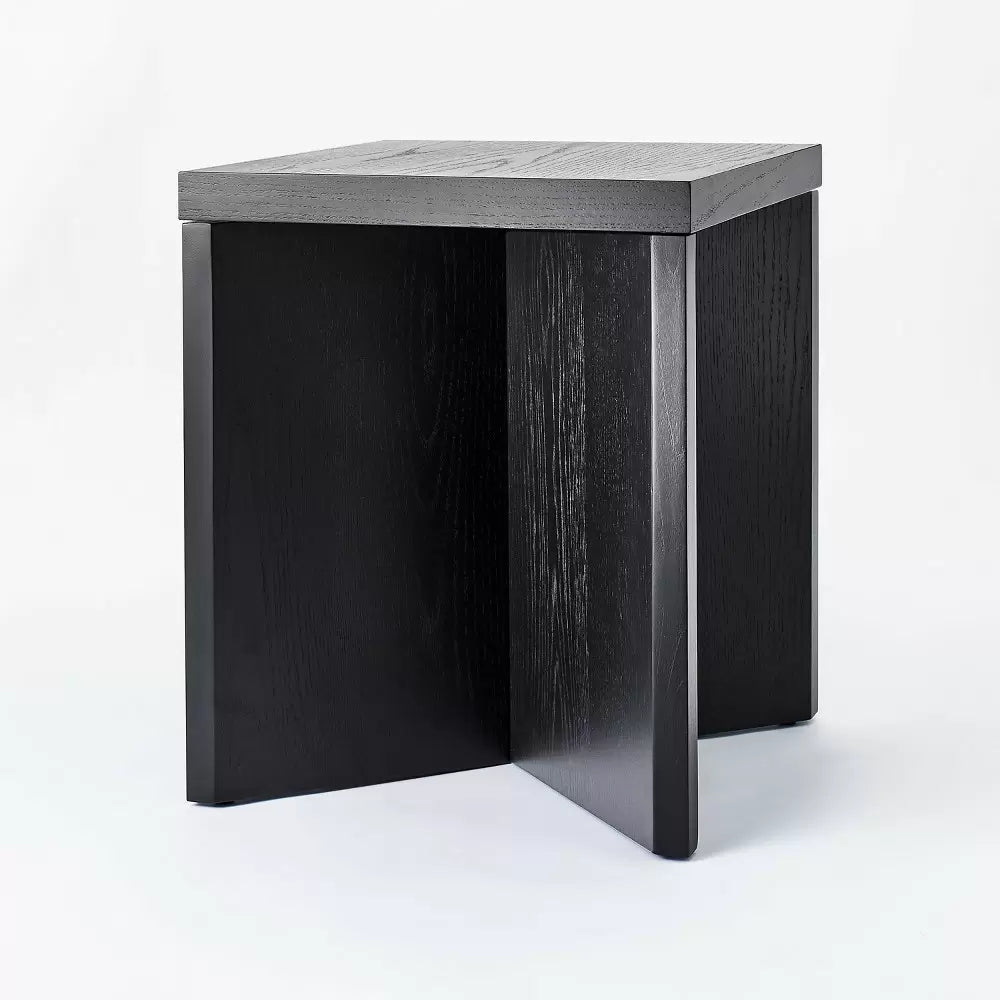 River Heights Square Wooden Accent Table Black - Threshold designed with Studio