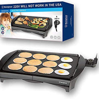 Westinghouse 220 volts Plaque de cuisson Family Size grill 220 Volts WKGL2456 220v 240 volts