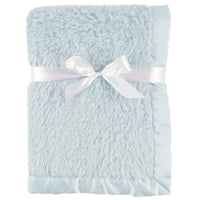 Hudson Baby Sherpa Blanket with Satin Binding, Blue
