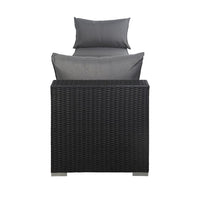 
              WO 3-Piece Outdoor Patio Armless Sofa Conversation Bistro Set avec table basse, Espresso/Gris
            