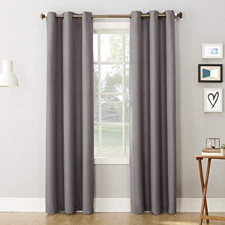 Montego Casual Textured Grommet Top Light Filtering Curtain Panel Nickel 122cm x 213cm