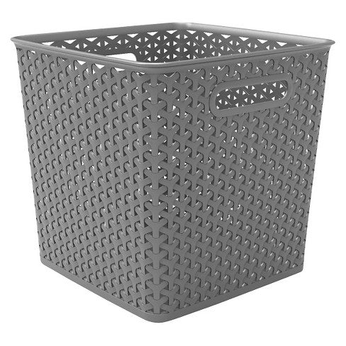 Y-Weave XL Curved Decorative Storage Basket Gray - Room Essentials™