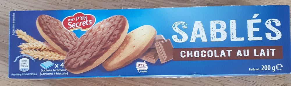 Sablés - chocolat au lait - mes P'tits Secrets - 200 g (4 x 50g) DLC: Juillet25
