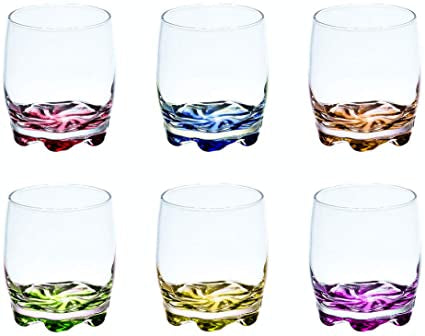 Gurallar Art Craft Adora de Whisky/verres à eau en boîte cadeau, corail, Lot de 6