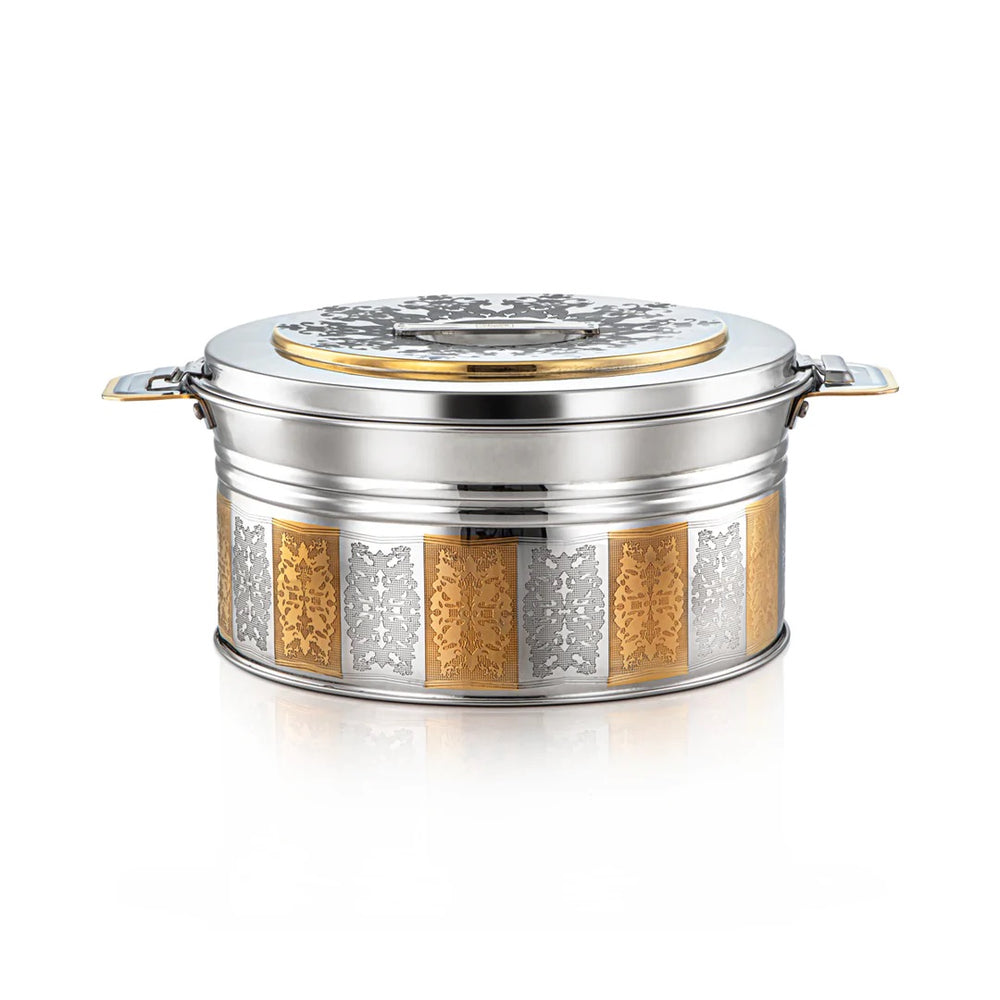 Almarjan 6000 ML Shaharzad Collection Stainless Steel Hot Pot Silver & Gold