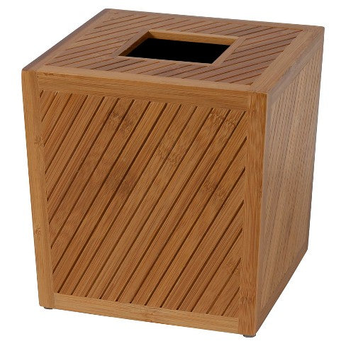 Spa Bamboo Tissue Box Cover Wood - Creative Bath