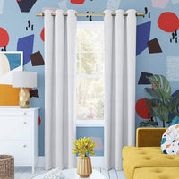 106cm x 213cm Harper Bright Vibes Grommet Top 100% Blackout Curtain Panel White - Sun Zero (Two panel)