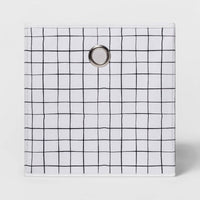 11" Fabric Cube Storage Bin White/Black - Room Essentials