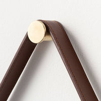 
              26" Wood Mirror with Pleather Strap Hanger Natural - Thresholda designed with Studio McGee
            