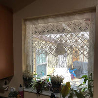 24"x41" Macrame Sheer Window Valance White - Opalhousea
