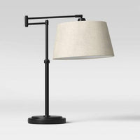23" Traditional Swing Arm Oil Rubbed Table Lamp Black - Threshold™ MCI