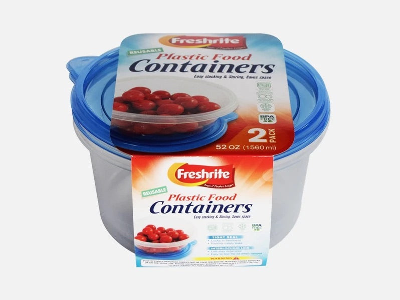 1560mL 2Pk Round Reusable Container