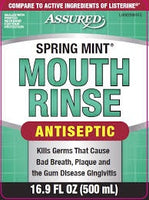 Assured Spring Mint Antiseptic Mouth Rinse,500mL DLC:08/22