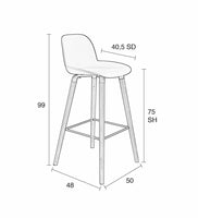 
              Tabouret de bar en polypropylène gris clair 1pk
            