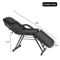 
              Adjustable Beauty Salon SPA Massage Bed Tattoo Chair with Stool Black by Mgaxyff
            