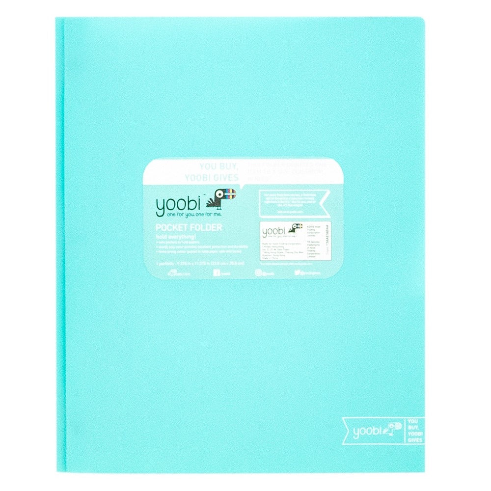 Pocket Plastic Folder with Prongs Purple - Yoobi