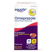 Equate Acid Reducer Omeprazole Delayed Release Tablets 20 mg, 14 count DLC:Septembre /2021