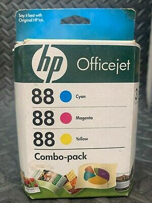 Genuine HP 88 Tri-Color Combo Pack - Cyan, Magenta, Yellow
