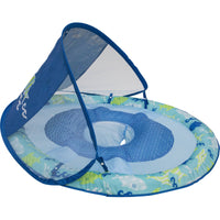 
              Swim Ways Baby Spring Float with Sun Canopy Blue & Green Fish Pool Floatie
            
