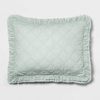 
              Standard Vintage Washed Ruffle Sham Pale Mint - Threshold™
            