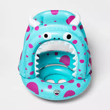 Sun Squad Silly Monster Lil Canopy Inflatable Pool Float for Kids, Age: 1 Year and Up, Blue