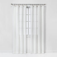 84"x54" Contrast Edge Solid Sheer Window Curtain Panel White/Natural - Threshold™