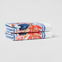 
              2pk Toucan Striped Hand Towel Set Blue/White - Opalhousea
            