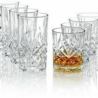 Dublin set 11oz crystal double old fashioned glasses and two 12oz crystal highball glasses