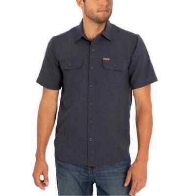 Orvis Men's Short Sleeve Woven Tech Shirt Navy Blue Large S/s