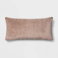 12"X24" Oversized Faux Rabbit Fur Lumbar Throw Pillow Brown - Threshold™