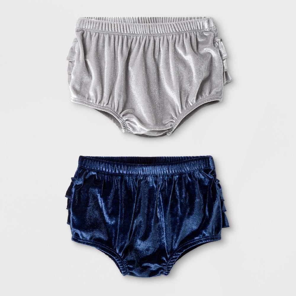 Baby Girls' 1pk Velour Ruffle Bum Bloomer - Cat MCI