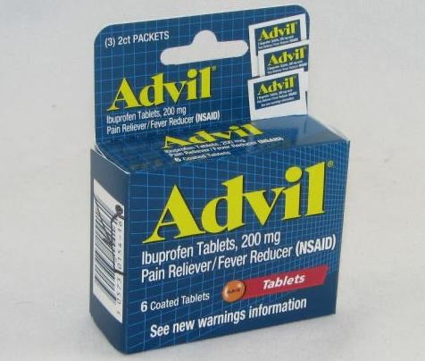 Advil Ibuprofen Tablets, 200 mg Pain (Pack of 6).DLC:MRS-22